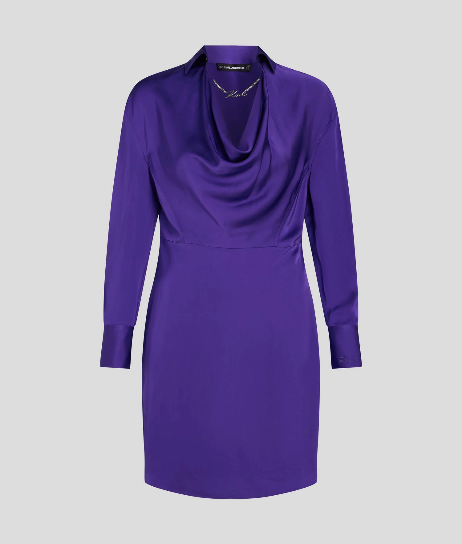 ROBE EN SATIN AVEC CHAÎNE KARL SIGNATURE