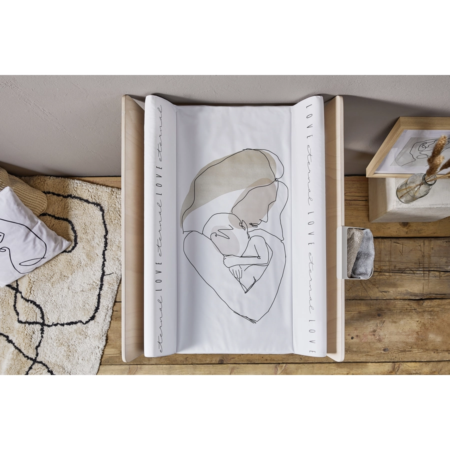 Rotho Wickelauflage Keil Motiv Line-Art Eternal Love 70 x 50 x 10 cm