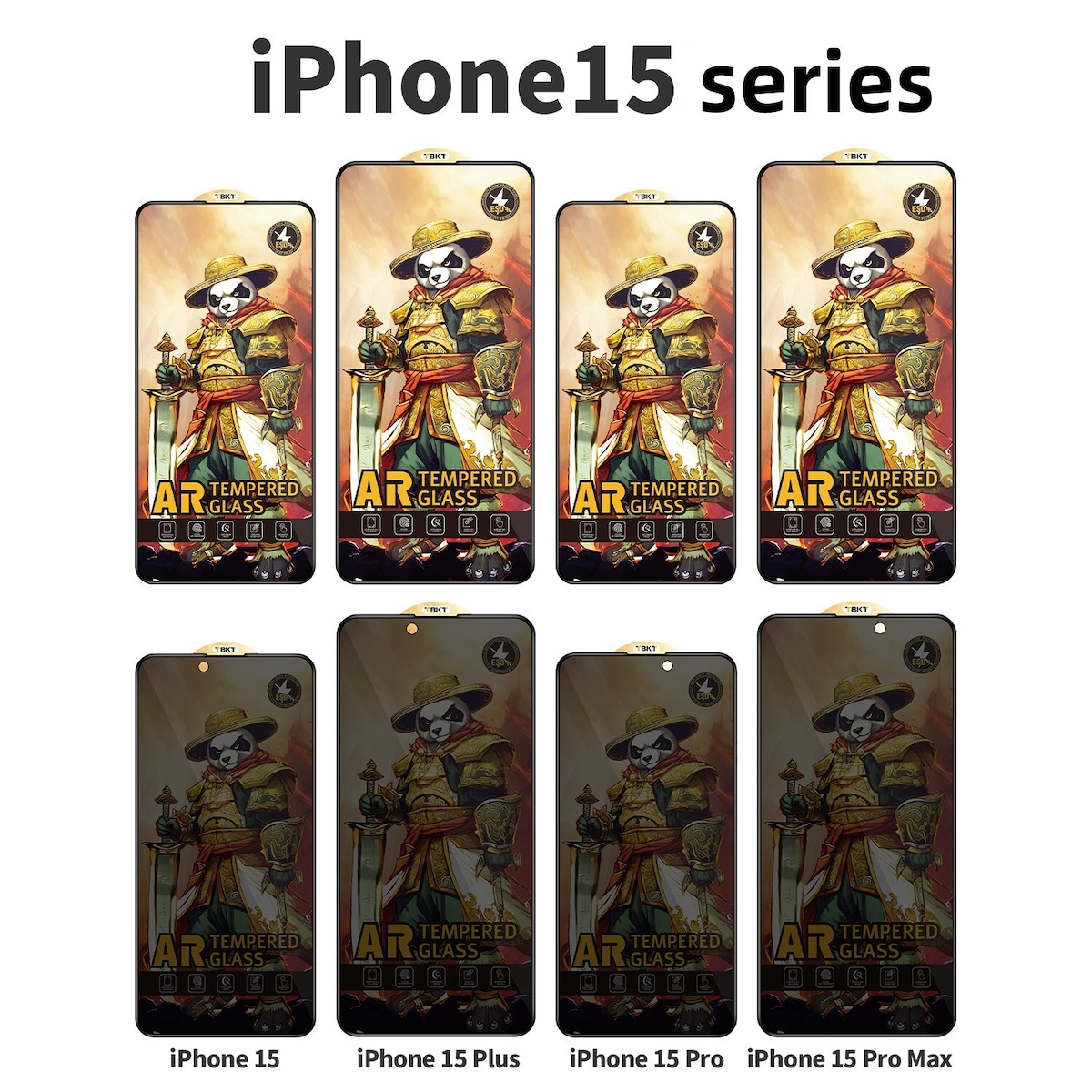 Skjermbeskytter for telefonvern med høy klarhet mot fingeravtrykk 3-pakning 14,5x6,8x0,1 cm iPhone 15