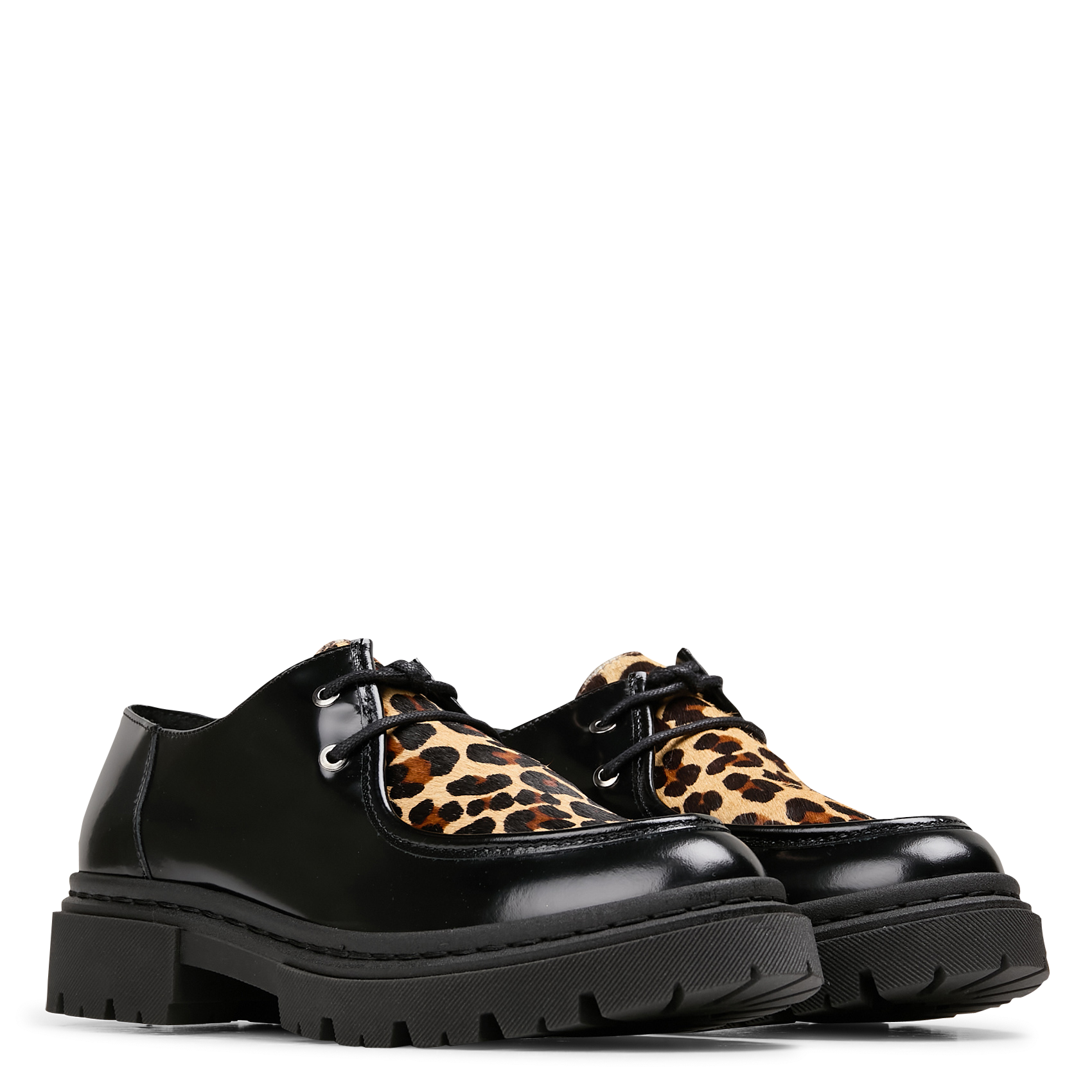 MAEL - Derbies imprimé en cuir| Noir