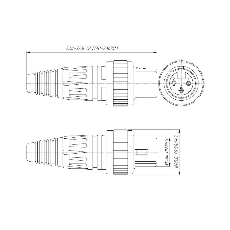 Neutrik NC3FX-SPEC 3p kabeldeel