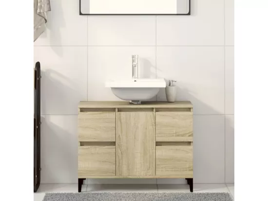 Meuble d'évier chêne sonoma 80x33x60 cm bois d'ingénierie