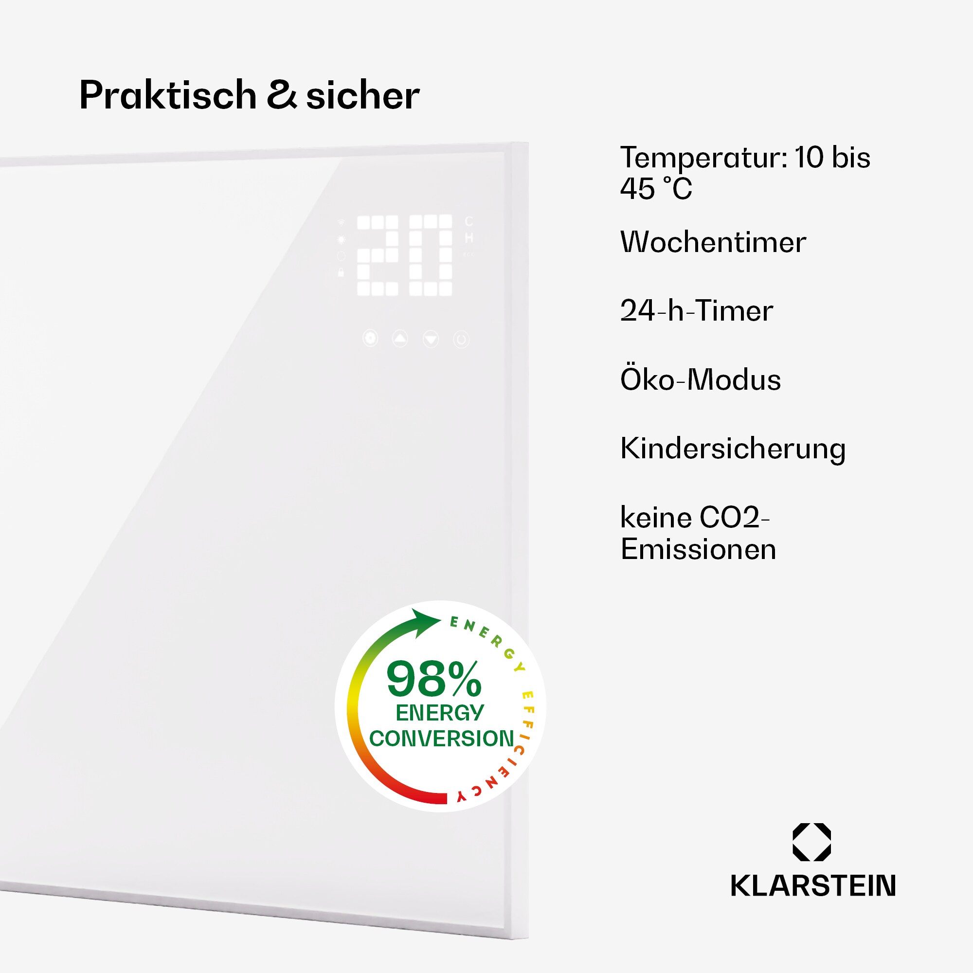 Wonderwall Smart Bornholm Infrarotheizung 70x60cm App 360W