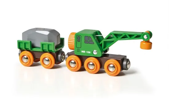 BRIO World 33698 Togvogn med kran
