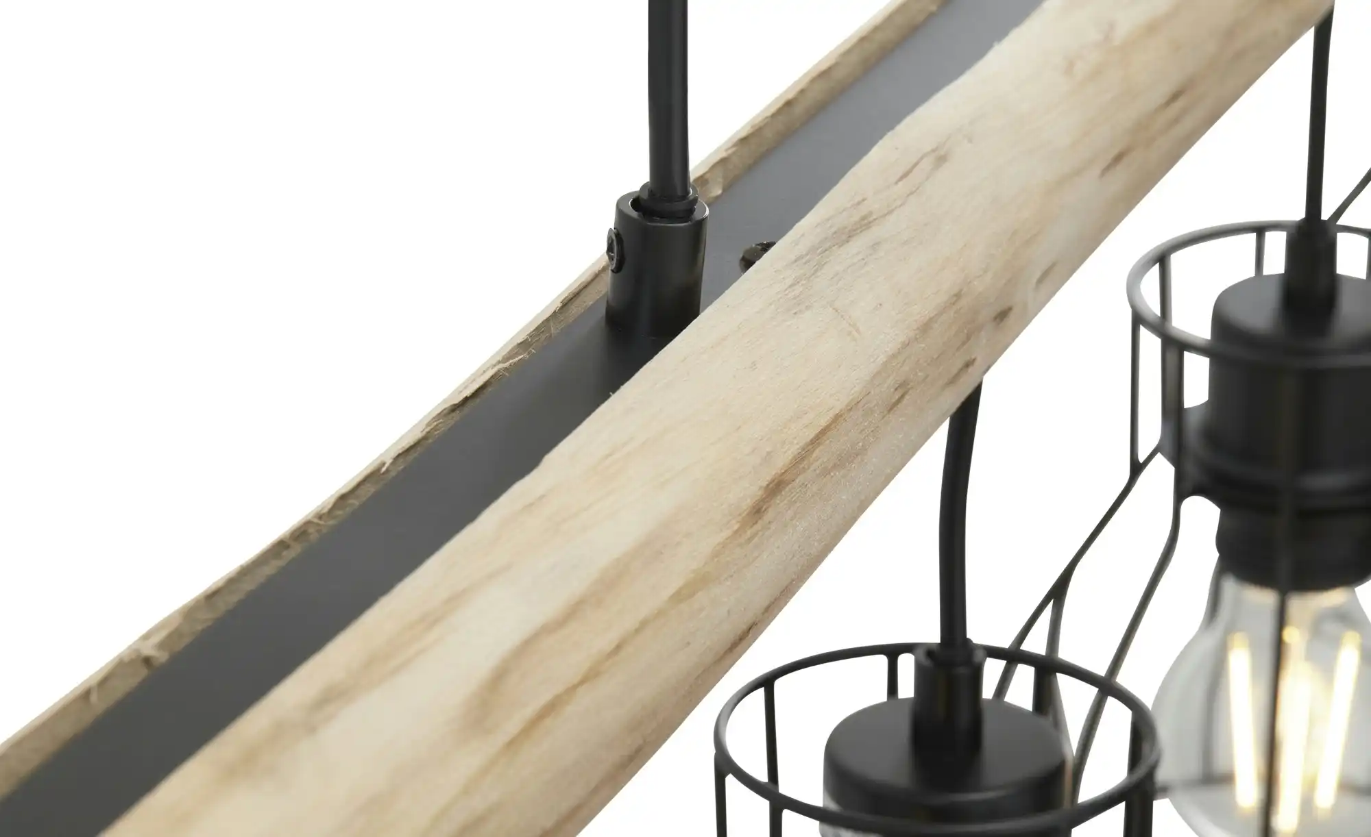 Pendelleuchte, 5-flammig, Holz/ Metall Körbe