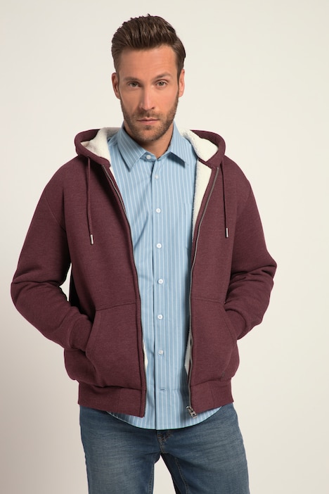 JP 1880 Hoodiejacke, Outdoor, Sweatjacke, Kapuze, Teddyfutter, Zipper, bis 8 XL