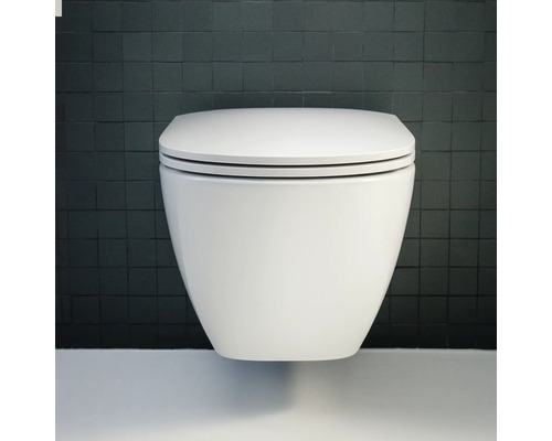 LAUFEN wandclosetset LUA, randloos, glanzend wit met toiletzitting H8660800000001