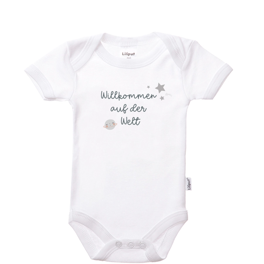 Liliput Kurzarmbody grau-weiss