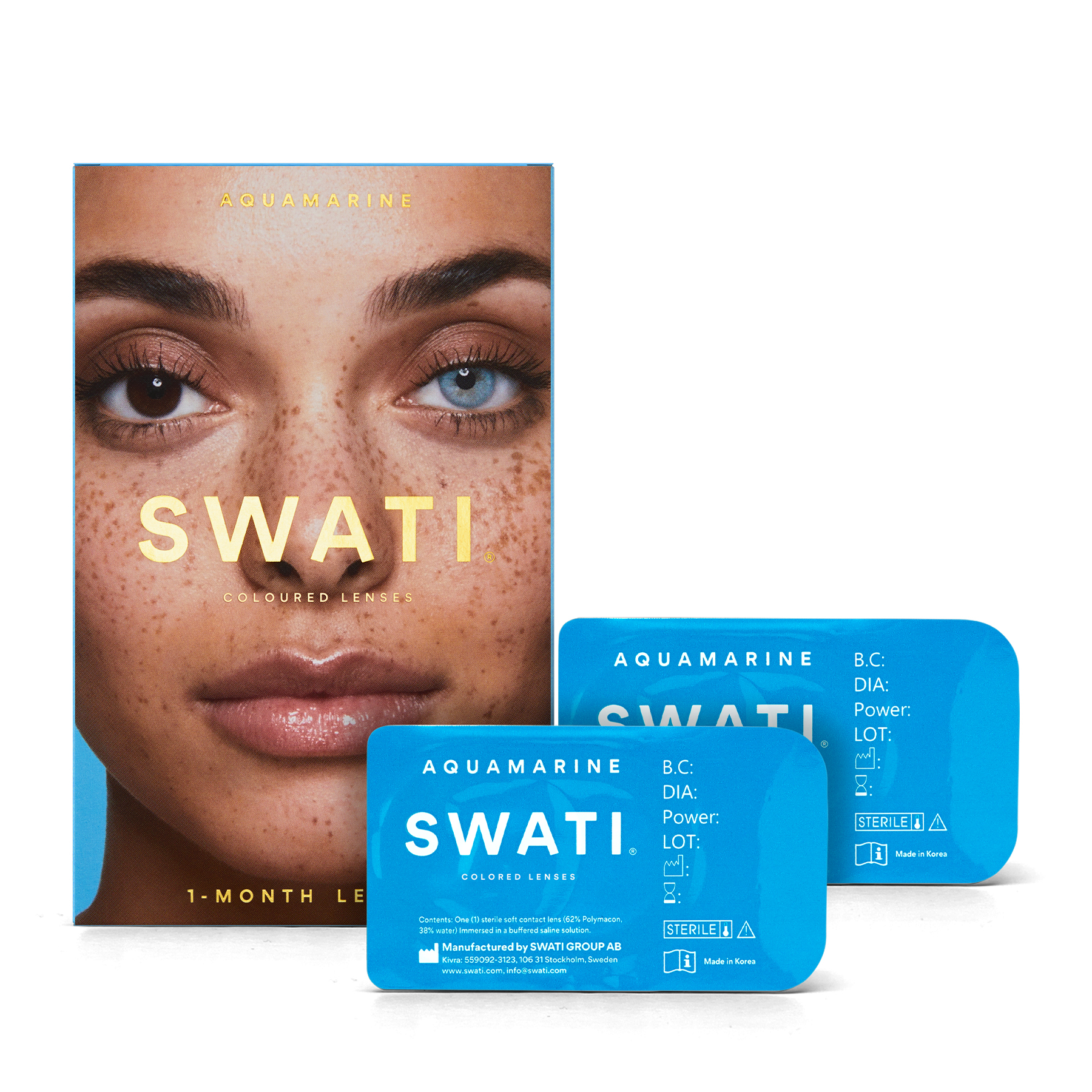 SWATI Coloured Lenses Aquamarine 1 Month