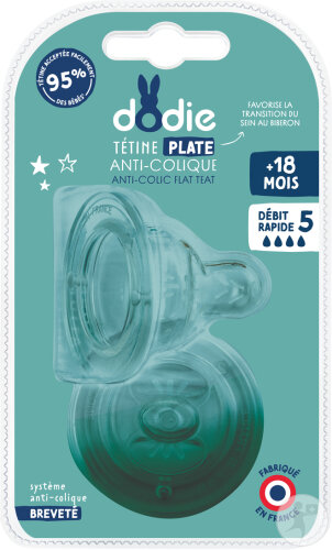 Dodie Tétine Sensation+ En Silicone Plate Col Large +18 Mois 2 Pièces