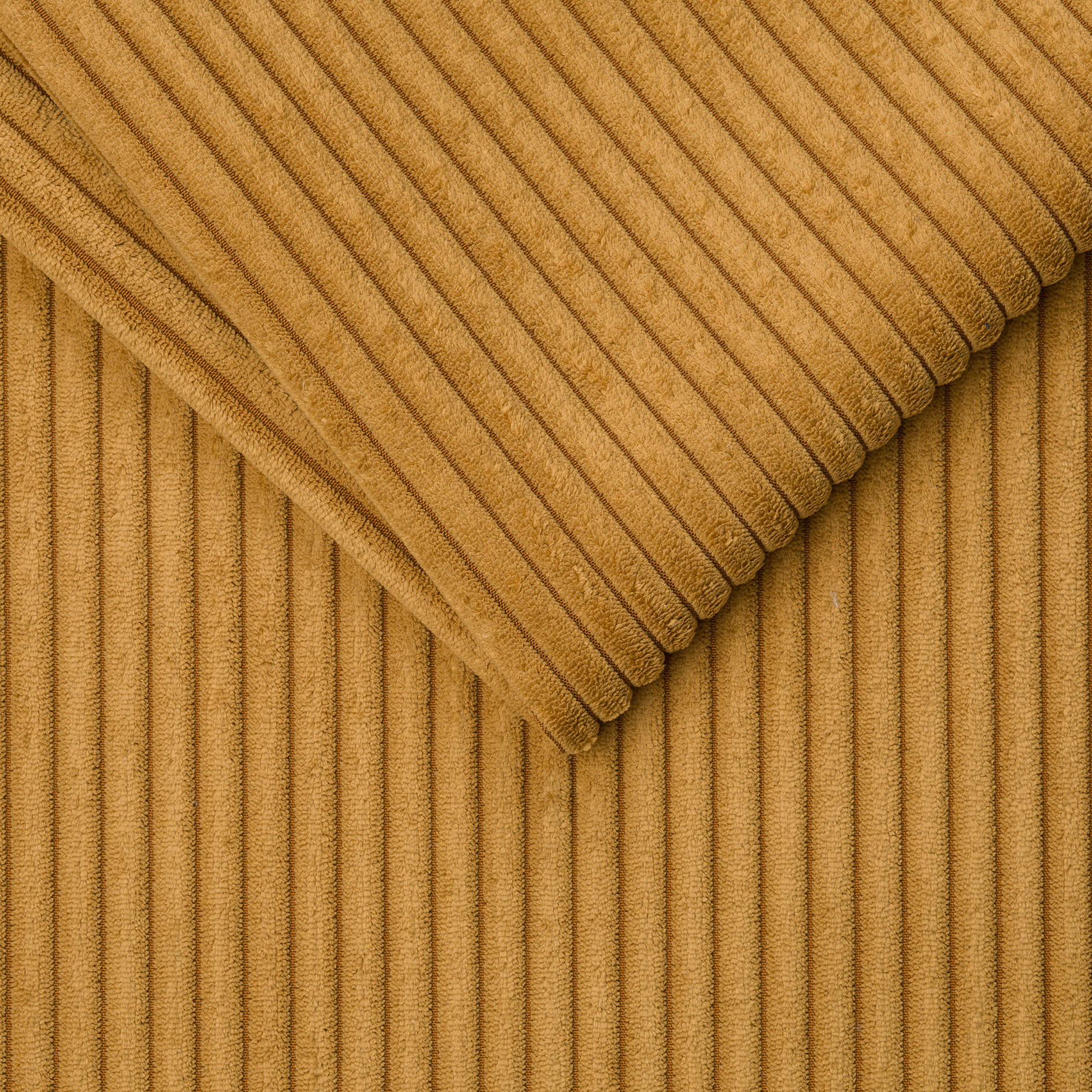 Ohrensessel - mustard - Cord - Massivholzfüße