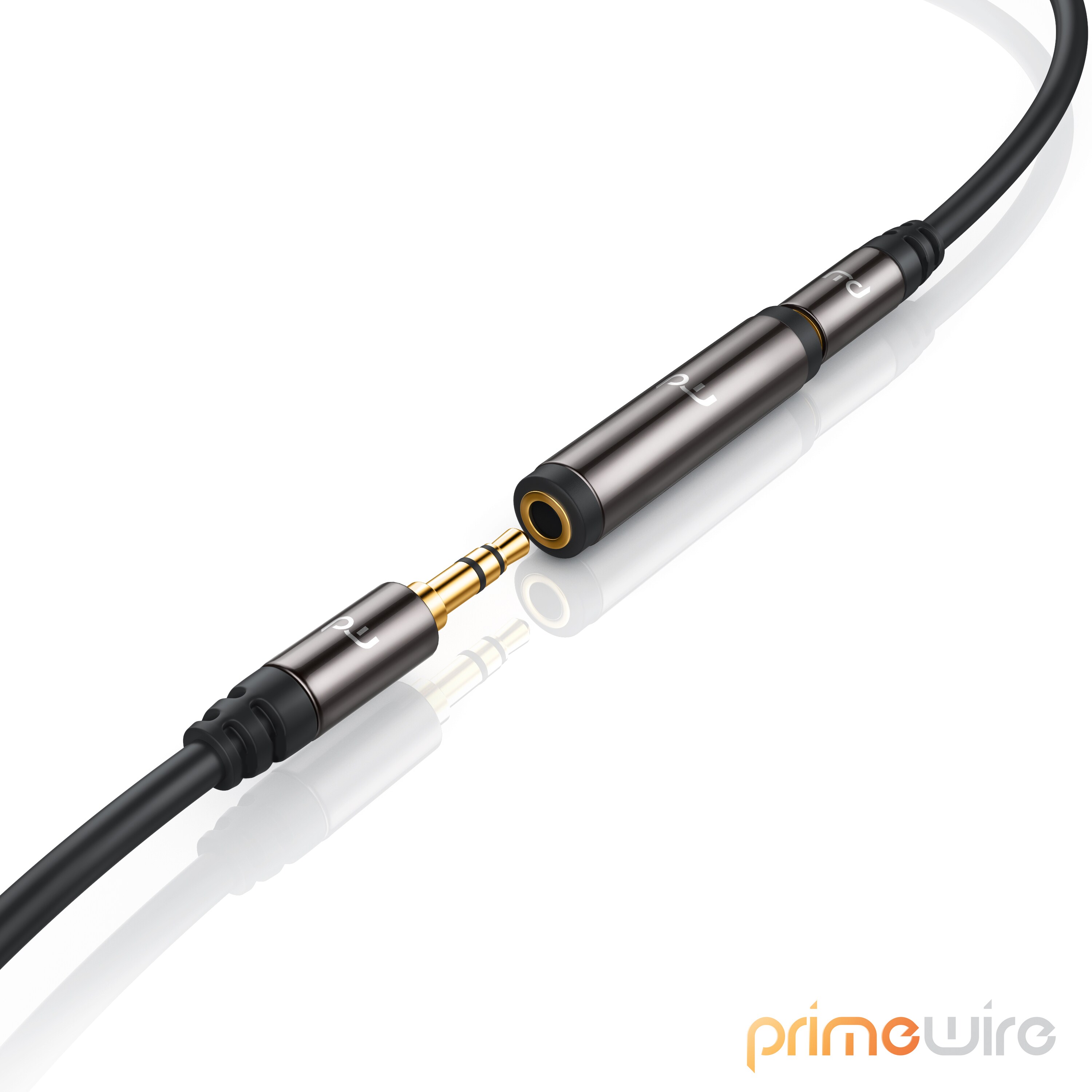 Primewire 3,5mm Stereo Audio Klinken Kupplung Adapter - Voll-Metallkupplung Passgenau