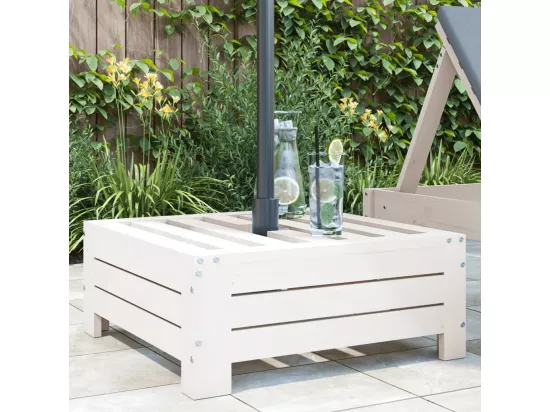 Couvercle de base de parasol blanc bois massif de pin