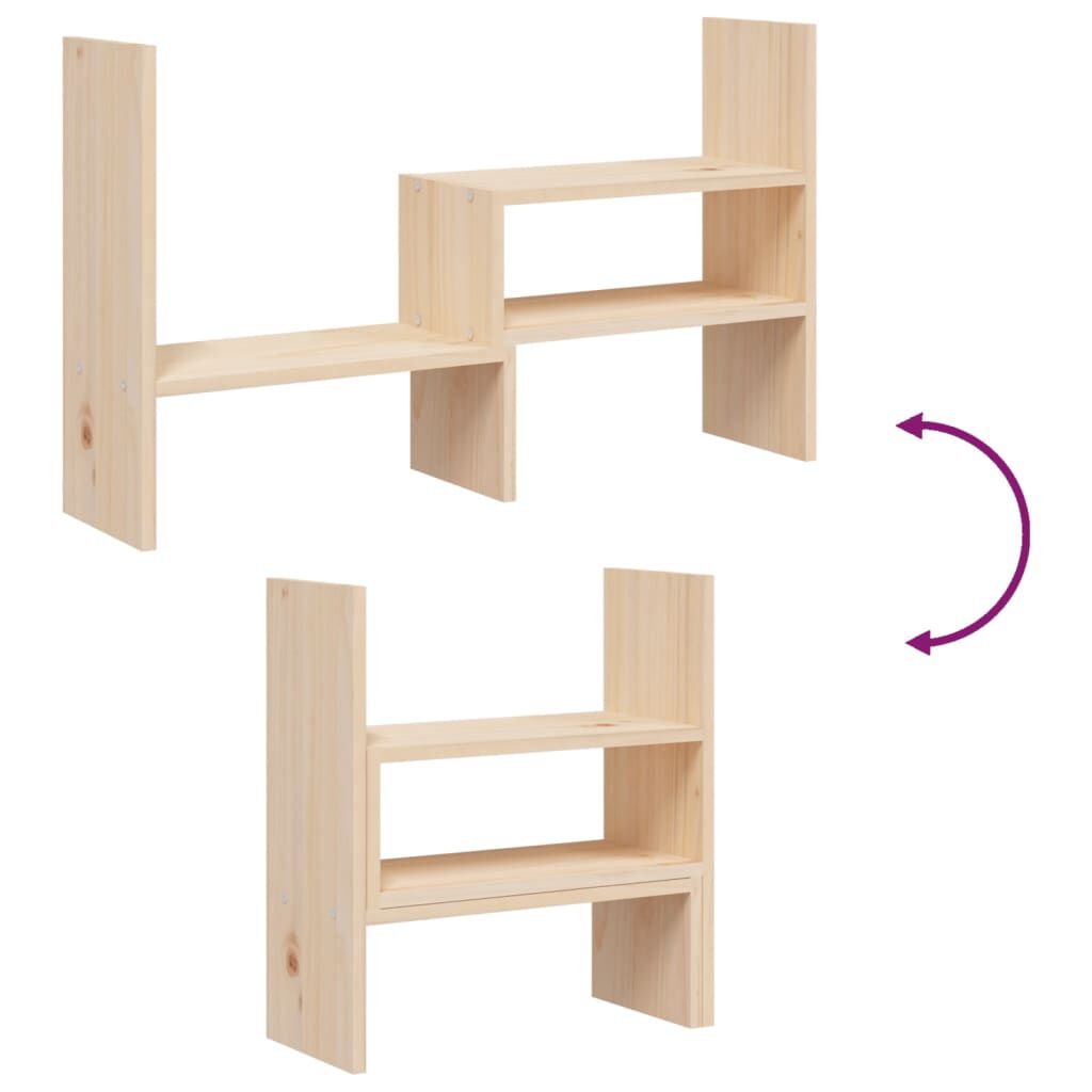 vidaXL Monitorstandaard, (39-72)x17x43 cm, massief grenenhout