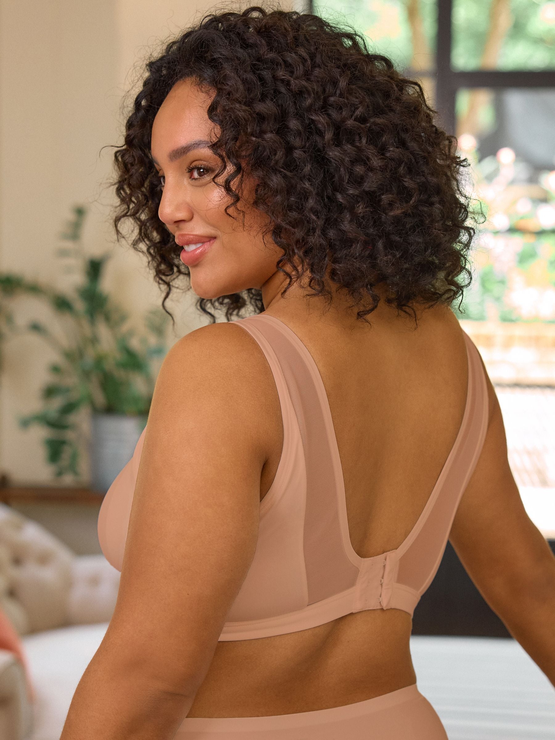 Caramel-nude - B-H beha met totale ondersteuning zonder beugel en ultiem comfort