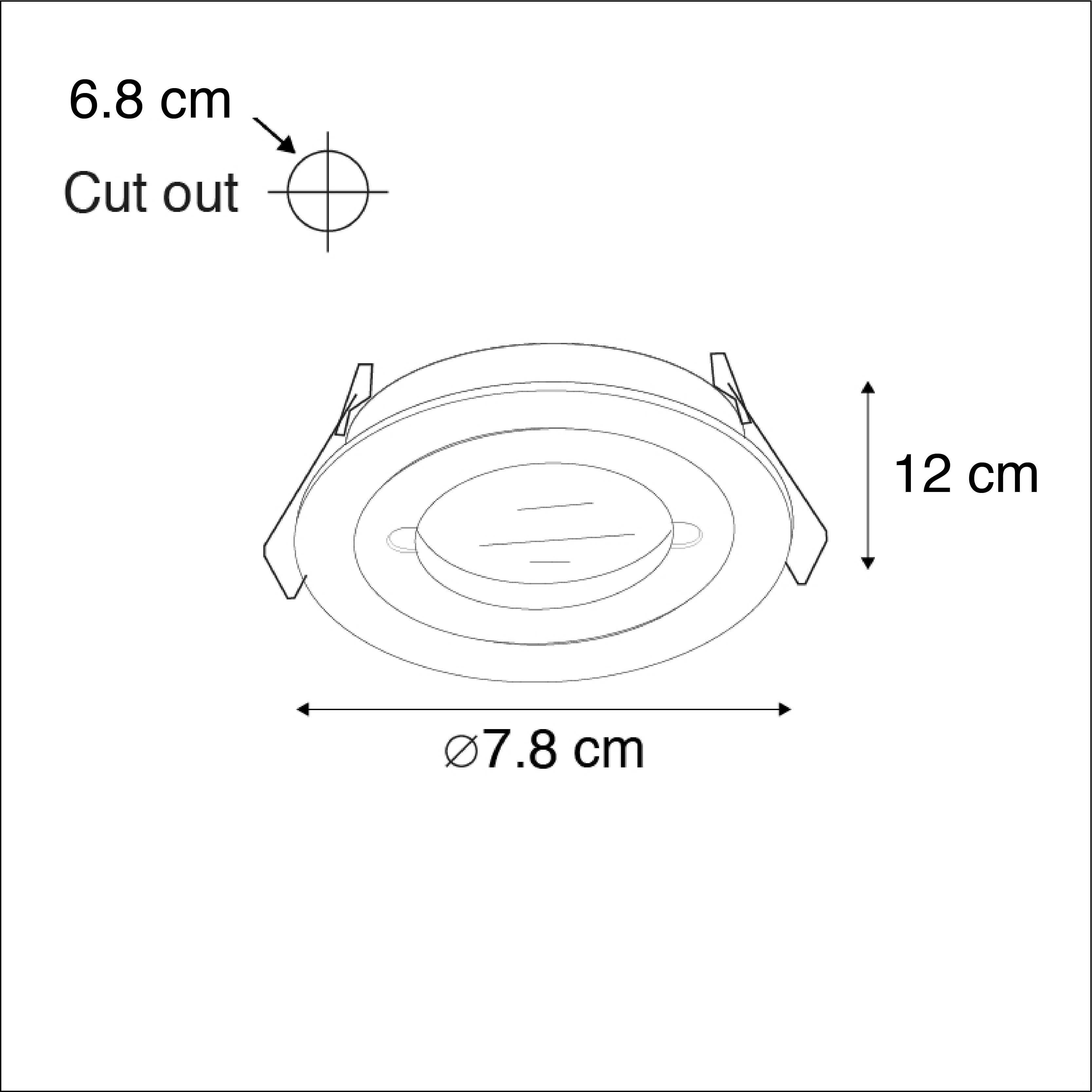 Set van 6 Moderne inbouwspot staal rond IP44 - Xena
