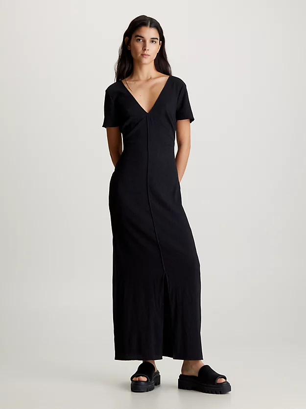 Vestido longo curto com babados