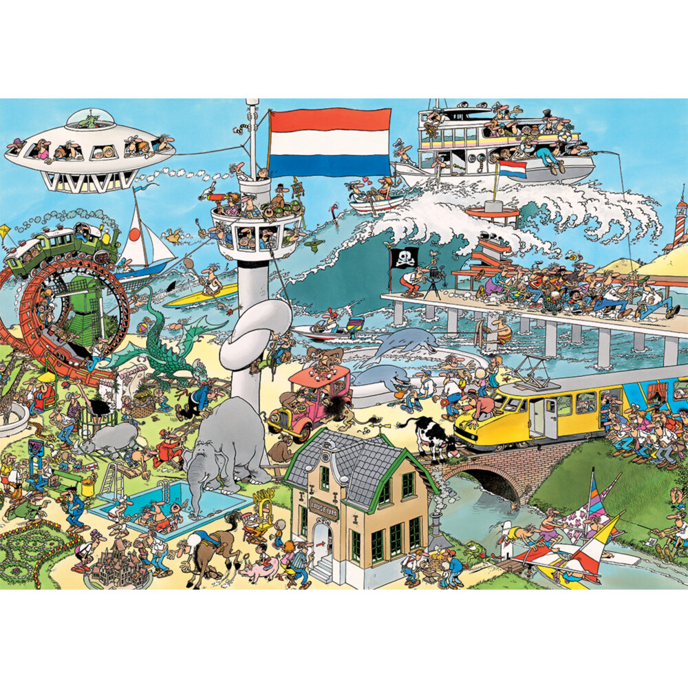 Jan Van Haasteren Puzzel Verkeerschaos & Ter Land, Ter Zee En In De Lucht 2 x 1000 Stukjes