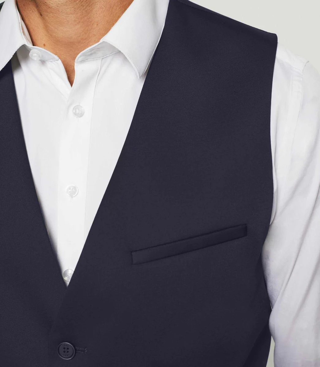 Gilet de costume tissu technique bleu marine 