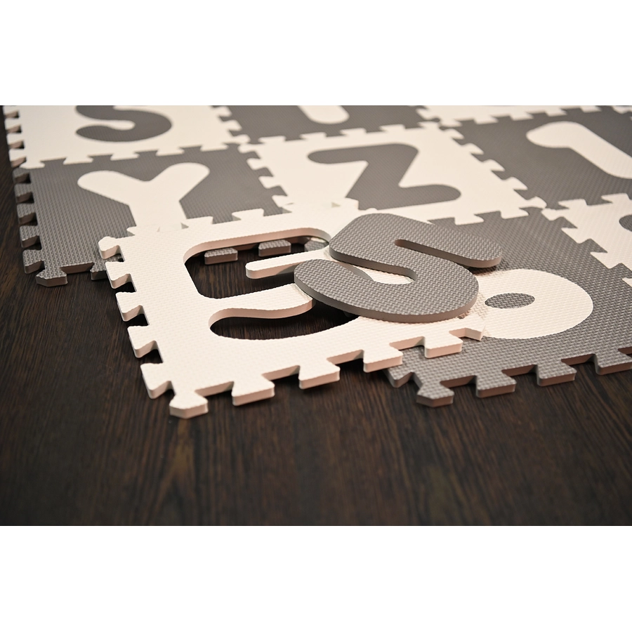 knorr toys® Puzzlematte - Alphabet + Zahlen grau-weiß