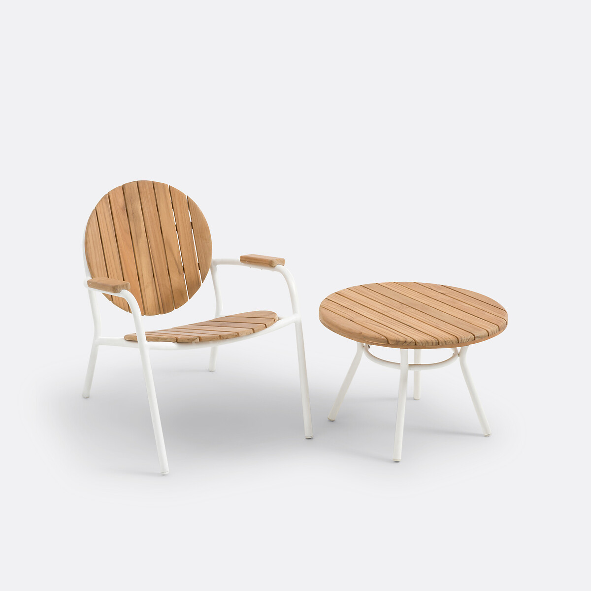 LA REDOUTE INTERIEURS<br>Poltrona de jardim em alumínio/teca maciça, Chassagne