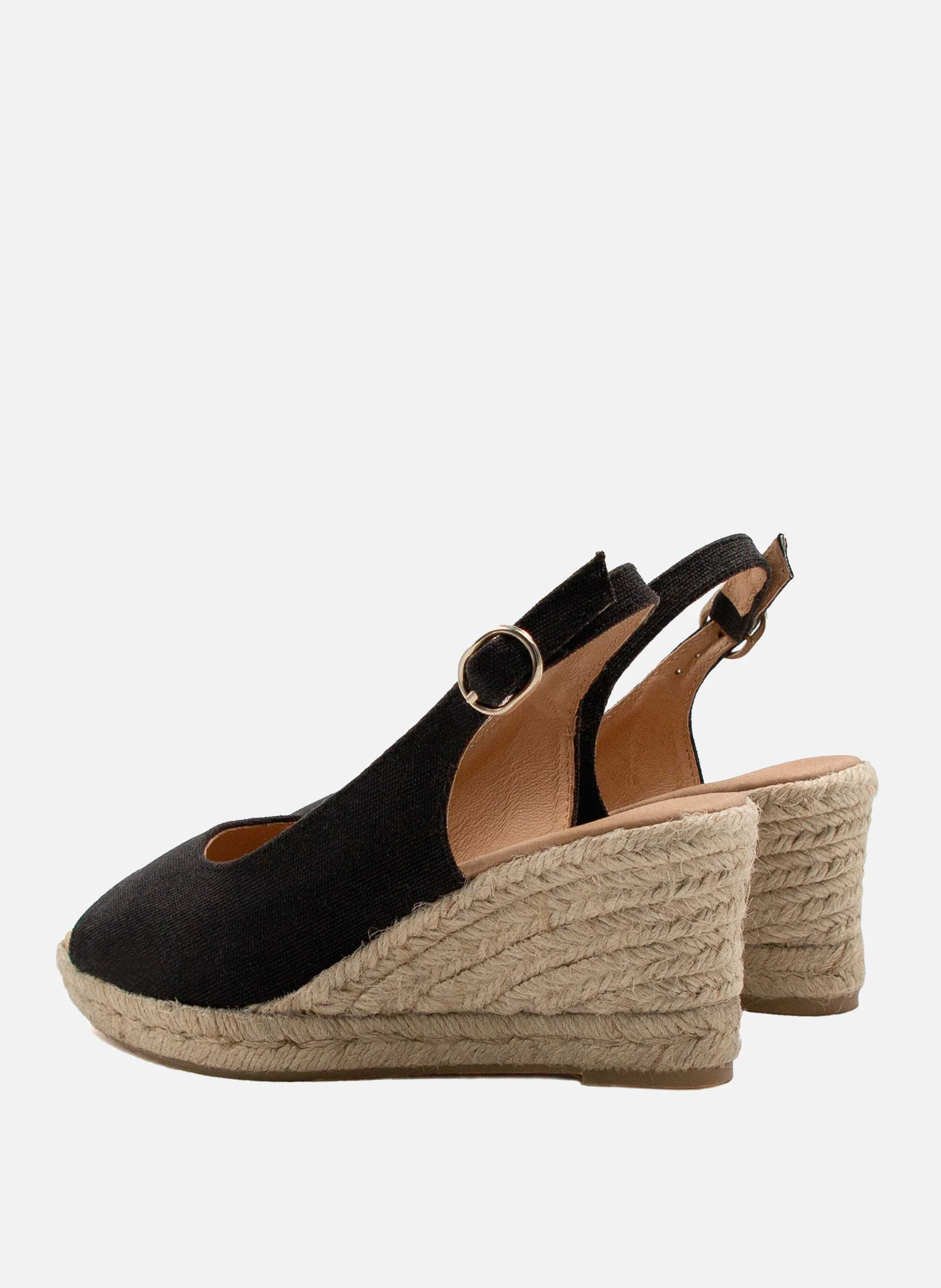Espadrilles slingback toile recyclée | Noir