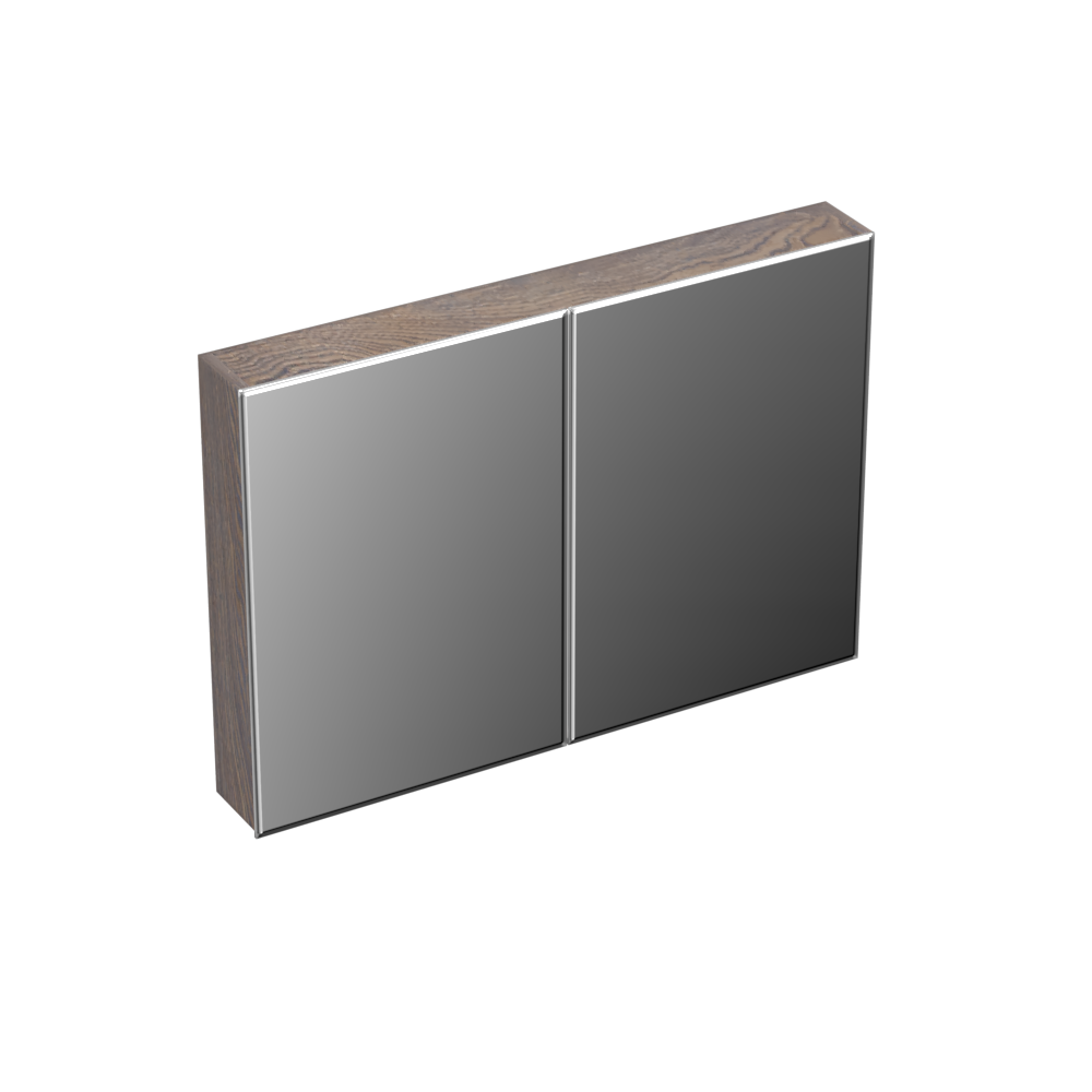 Forzalaqua Uni spiegelkast 100x70cm met 2 deuren silver grey