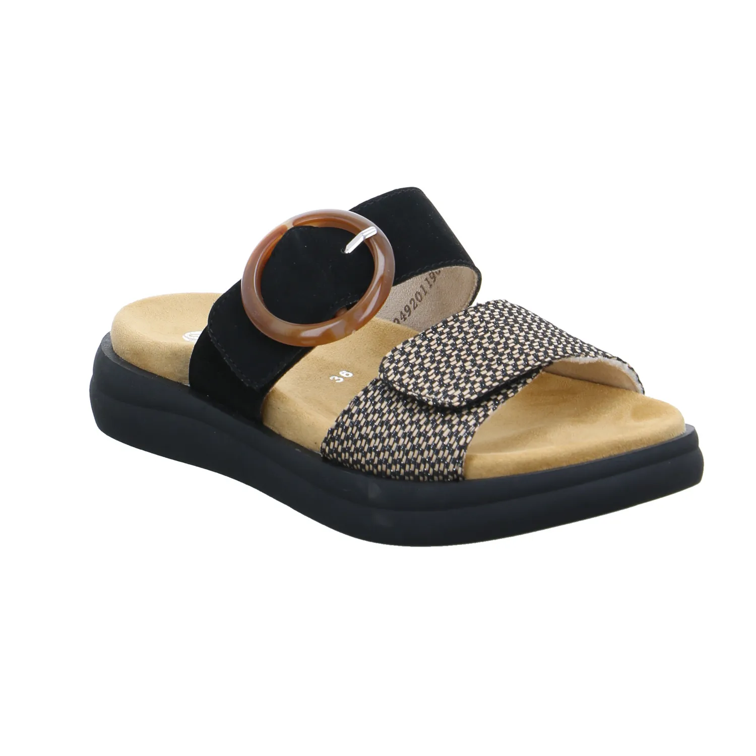 REMONTE Pantolette Schwarz Leder