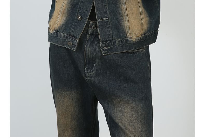 pinkdropper - Gewassen denim jasje met kraag en knopen