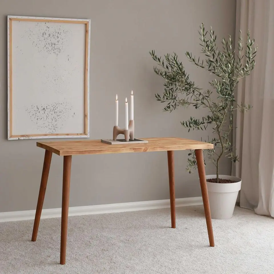 Locelso bureau - 100% grenen massief hout - Beukenhouten poten - Eikenkleur