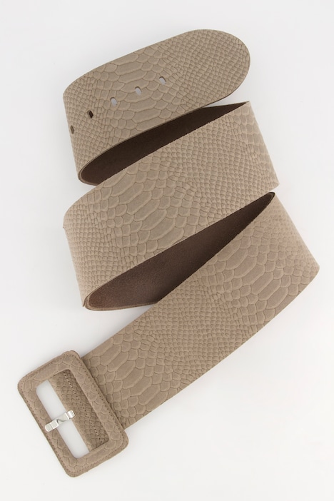 Ledergürtel, 8 cm breit, Schlangenleder-Prägung