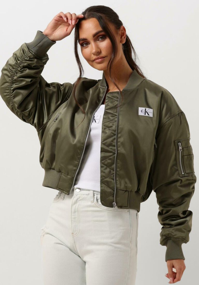 CALVIN KLEIN olijf calvin klein jack satin bomber