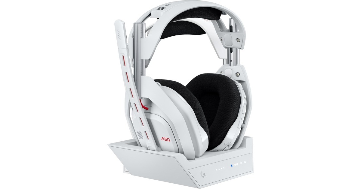 Logitech GAstro A50 LIGHTSPEED over-ear gaming headset  (Wit, Basisstation (Gen 5), Pc, Xbox, PS5, Nintendo Switch, Bluetooth / USB-C)