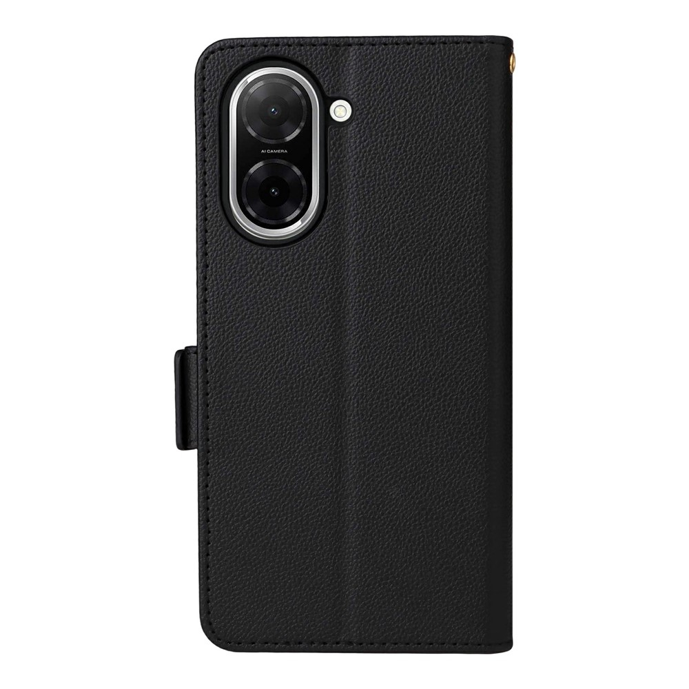 Xiaomi Redmi A5 4G Leder Tasche Flip Cover Litchi Look - Schwarz