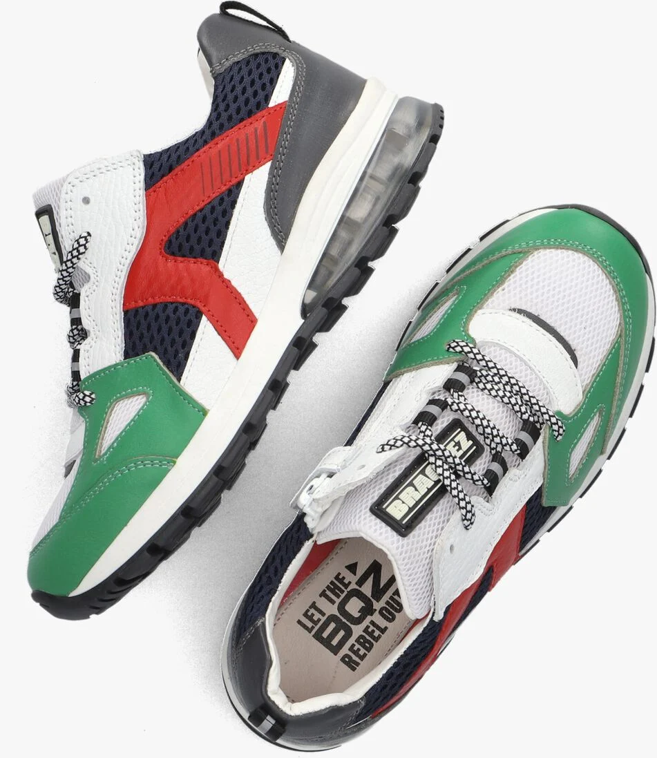 BRAQEEZ groene braqeez lage sneakers tontje tokyo
