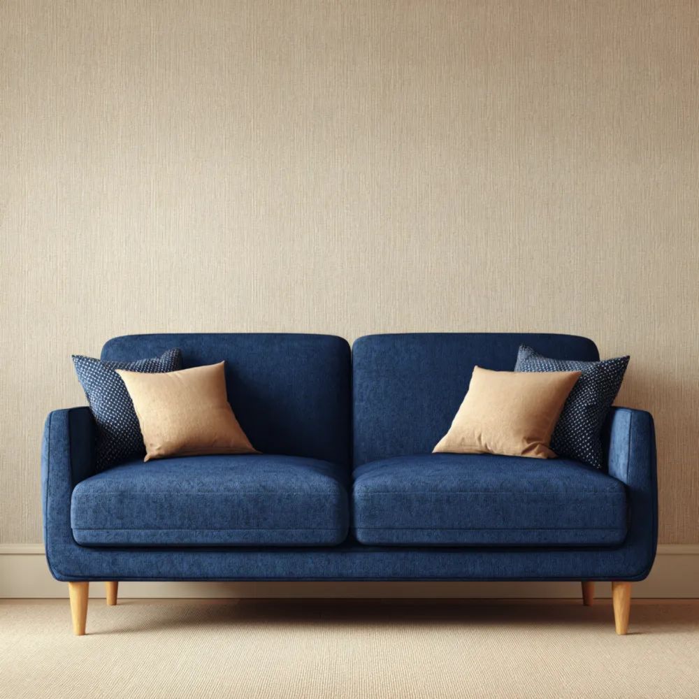 2-Sitzer-Sofa 150x85x80 cm aus Stoff – Dunkelblau – Modernes Design