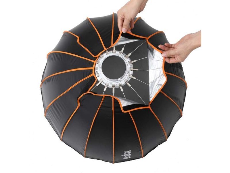 Godox Softbox QR-P90 Schnellmontiert Parabolisch Parabolische Softbox mit 90 cm Durchmesser und Schnellverschluss-System
