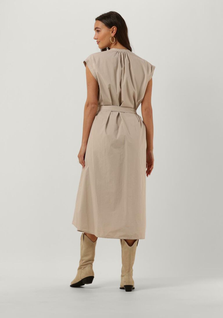 KNIT-TED zand knit-ted midi jurk karo