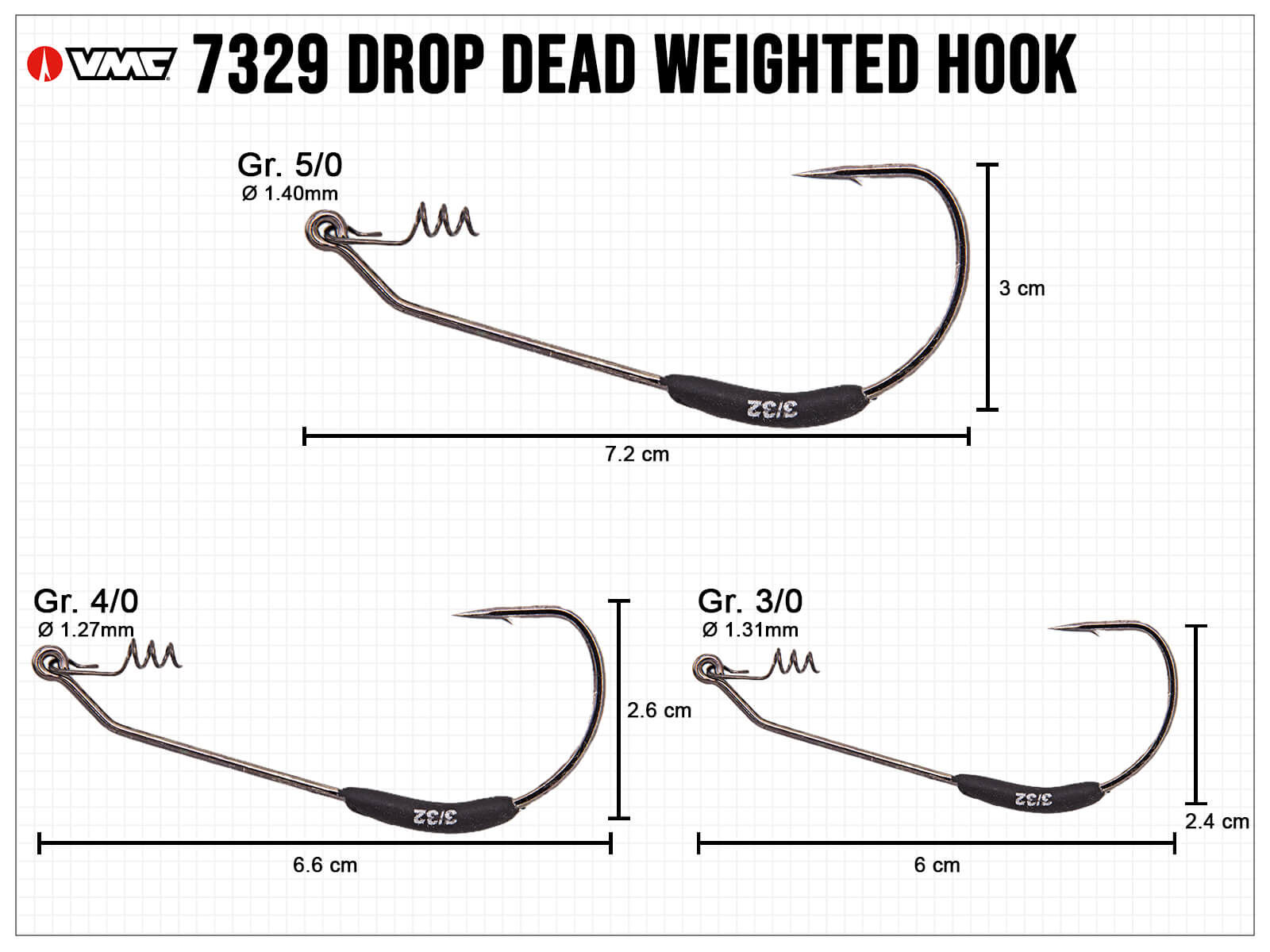 VMC Drop Dead Weighted Haken - Gr. 4/0 (2.7g)