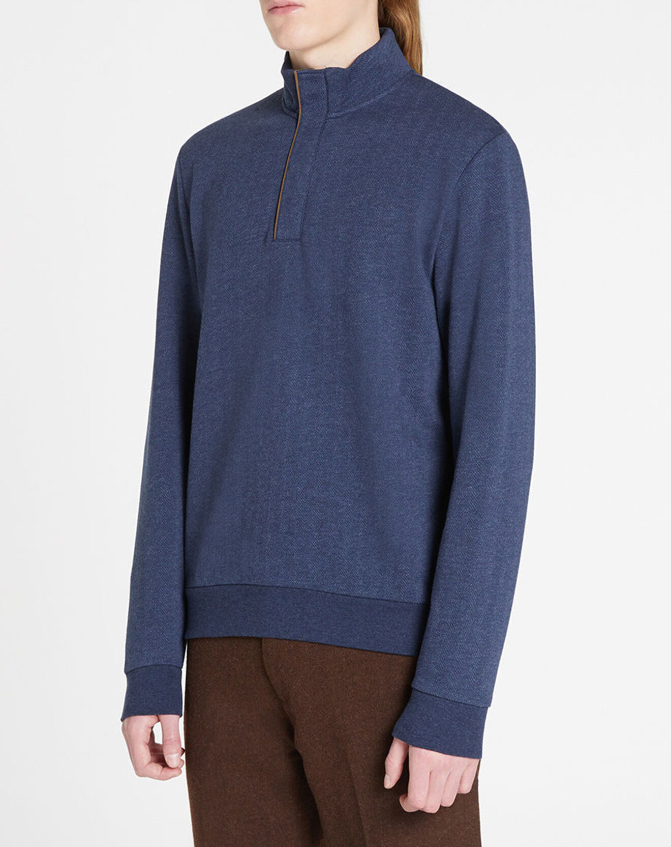 Hackett London Sweat col montant Chevron bleu