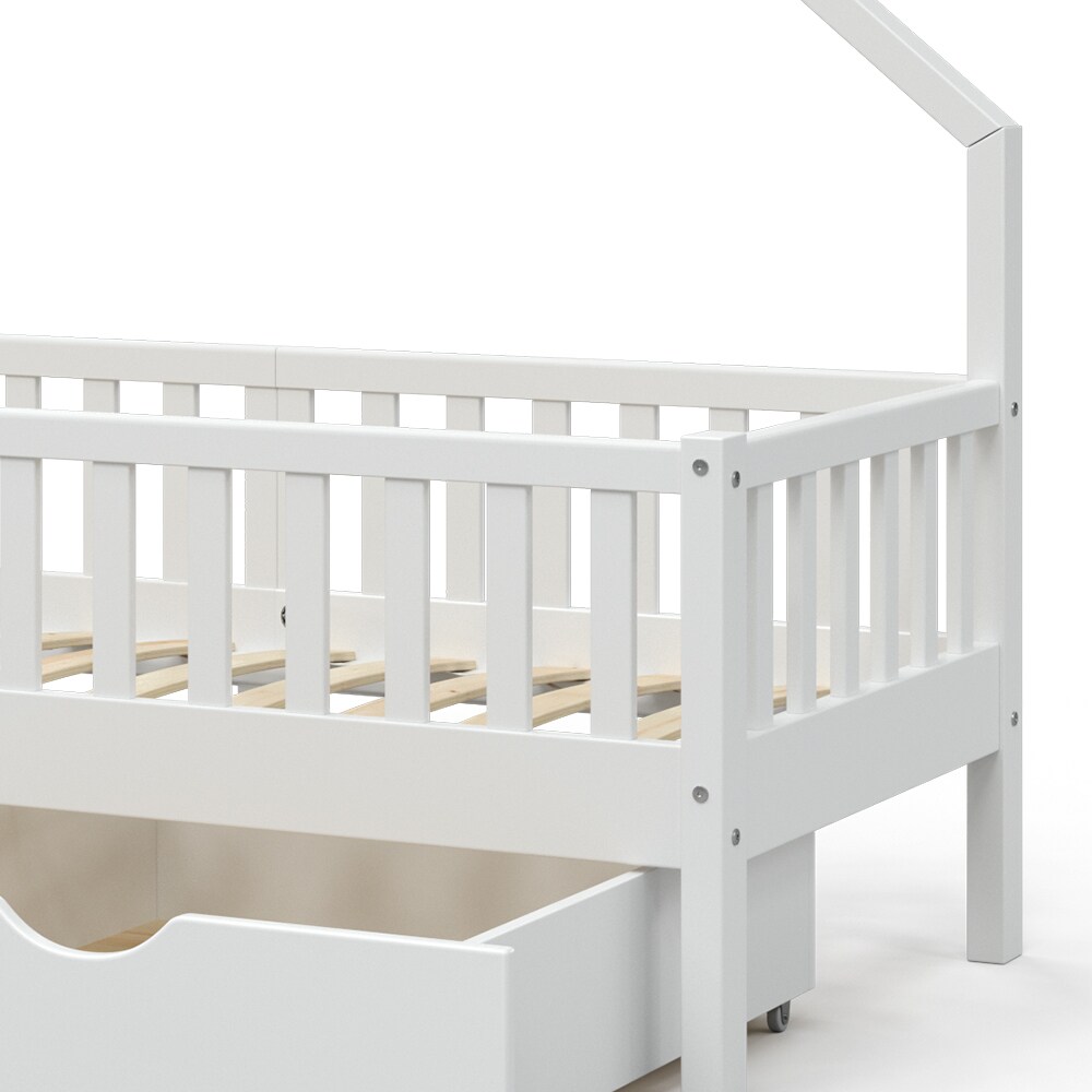 VitaliSpa Hausbett Kinderbett Spielbett Noemi 80x160cm Schubladen Rausfallschutz