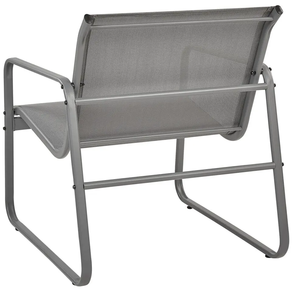 BARREA - Loungeset 4-zits - Grijs - Metaal