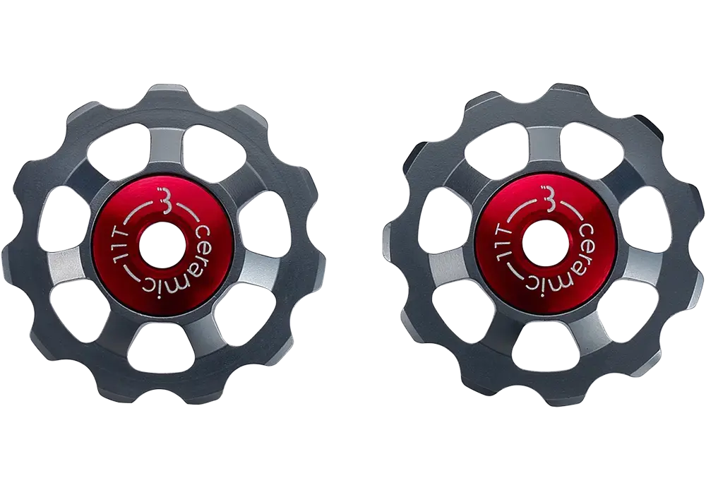 BBB Cycling AluBoys BDP-22 11T Aluminium Derailleurwieltjes Grijs/Rood