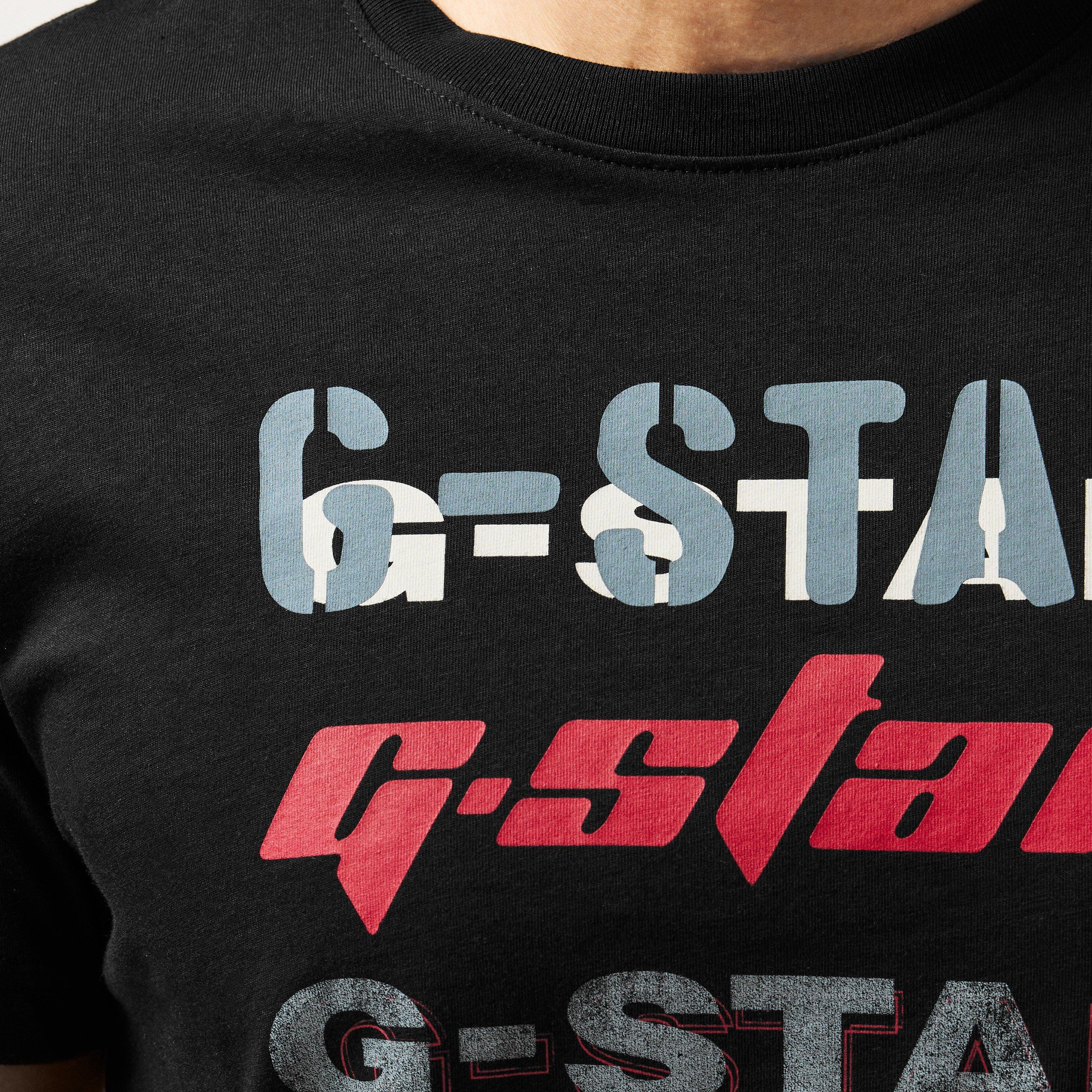 G Star Triple Logo Graphic T Shirt