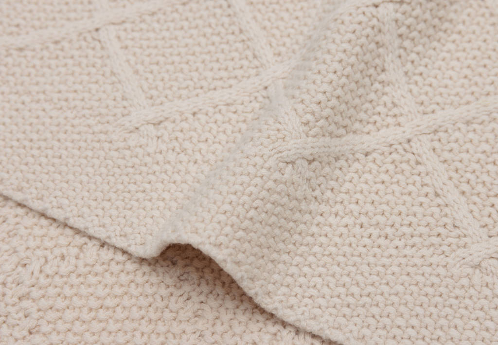 ledikantdeken Check Knit Oatmeal