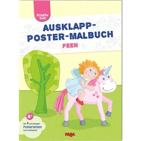 HABA 304456 Kreativ Kids Ausklapp-Poster-Malbuch Feen