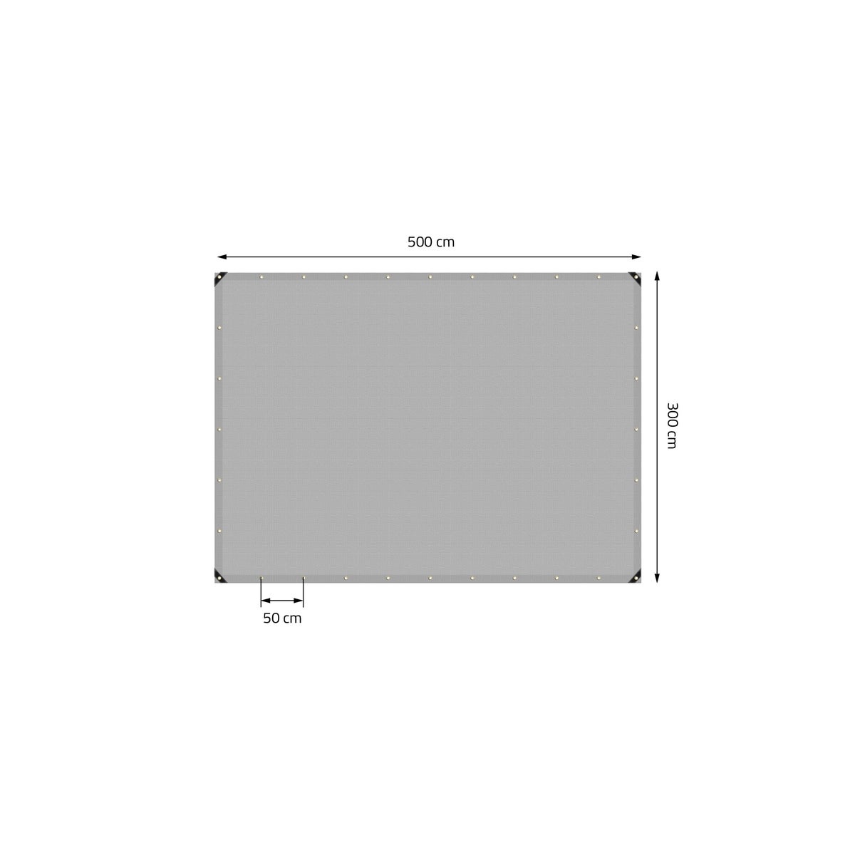 ECD Germany Premium Tarpaulin, Geweven zeildoek met ringen, 5x3m 15m², 650g/m², Grijs, PVC, Waterdicht, Scheurvast, 10 Haken, Vrachtwagenzeil, Bootzeil, Tuinzeil, Houten zeil, Beschermhoes voor tuinmeubelen, Zwembad, Auto