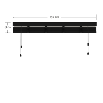 KARWEI houten jaloezie 50 mm matzwart (kleurnr. 947) 140x220 cm (bxh)