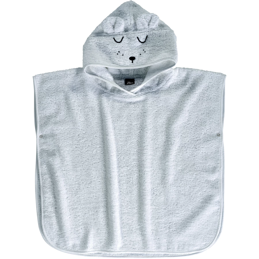 Alvi® Bade-Poncho Faces Blau 60 x 60 cm
