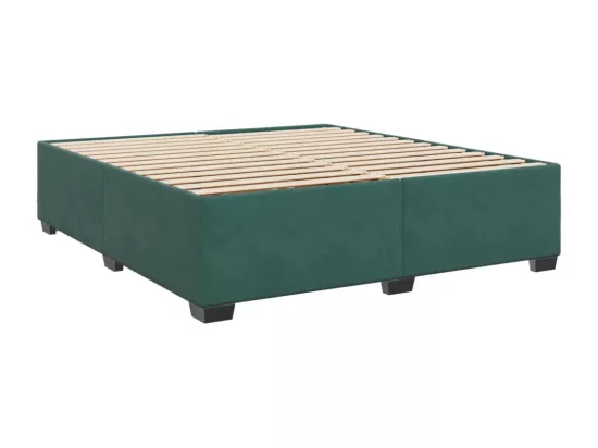 Sommier à lattes de lit et matelas Vert foncé 180x200cm Velours